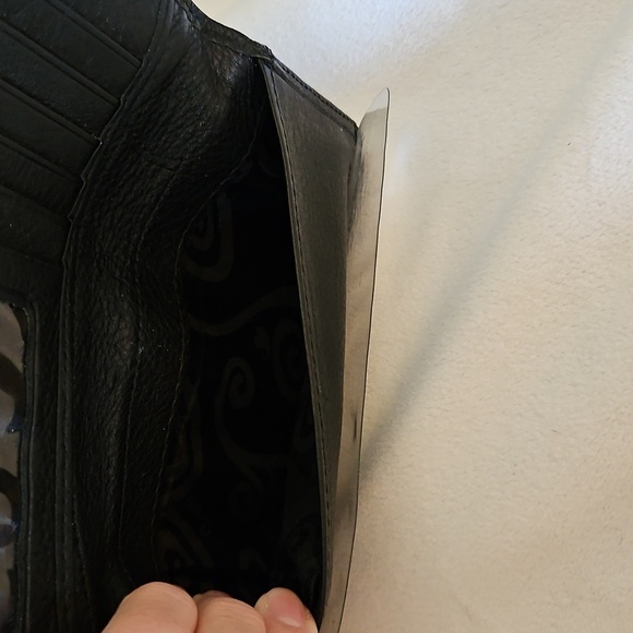 BRIGHTON Black Leather Studded Checkbook Cardholder Wallet - Picture 9 of 14